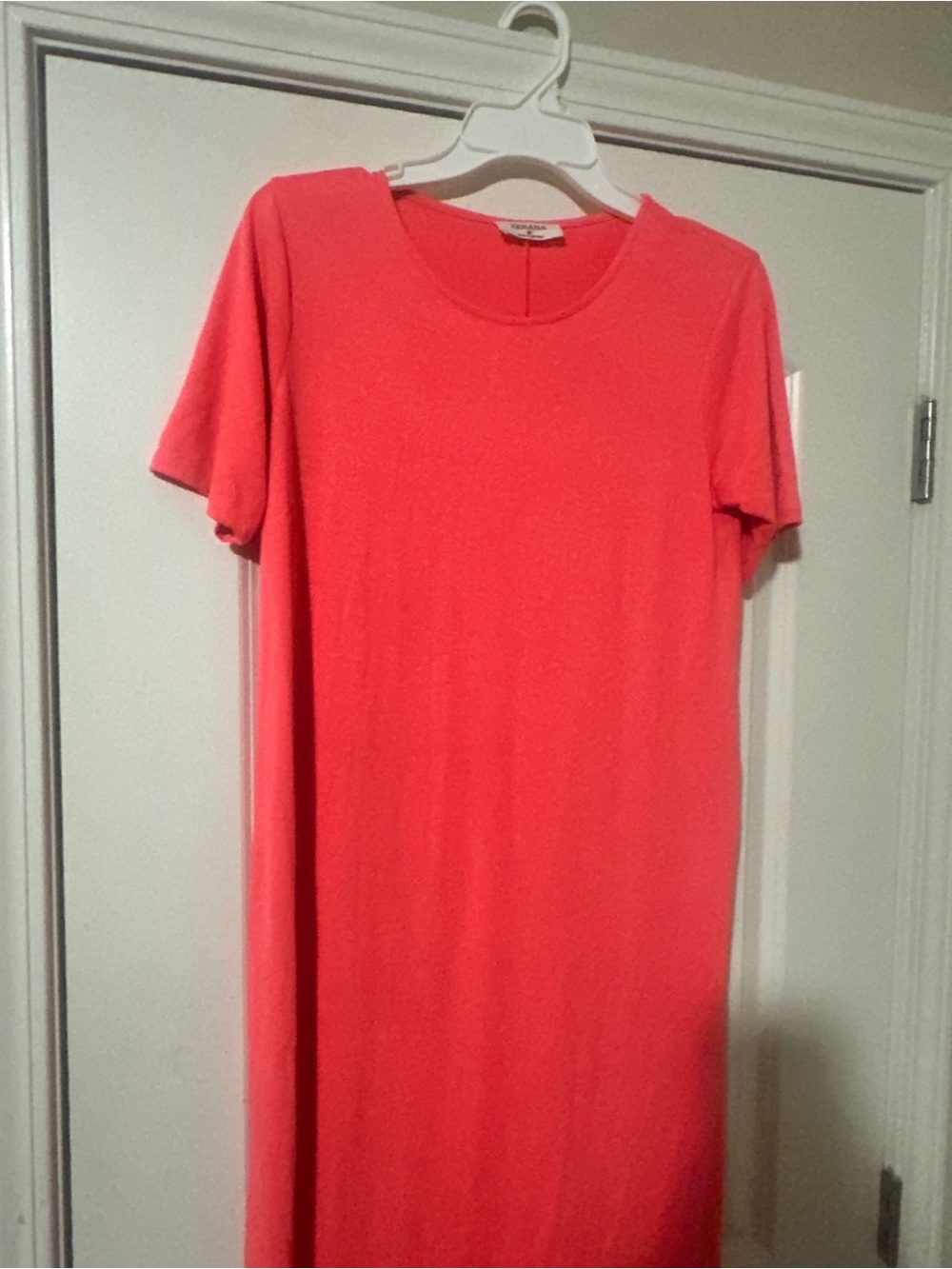 Classic Short-Sleeve Coral Pink Women's Dress